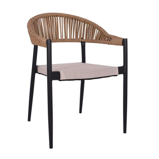 Scaun aluminiu cu manere bej/maro