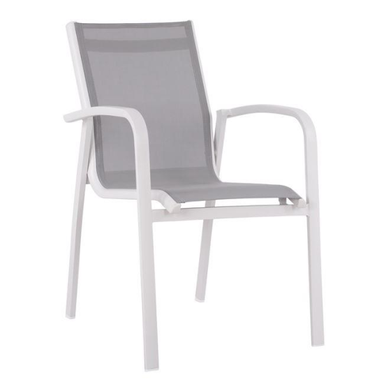 Scaun din aluminiu manere Pro Alb