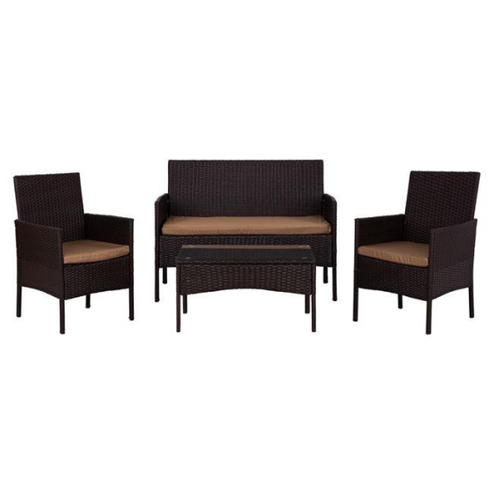 Set de 4 piese din ratan pentu exterior