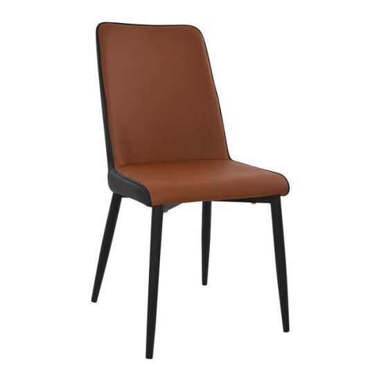 Scaun din piele cu picioare metalice