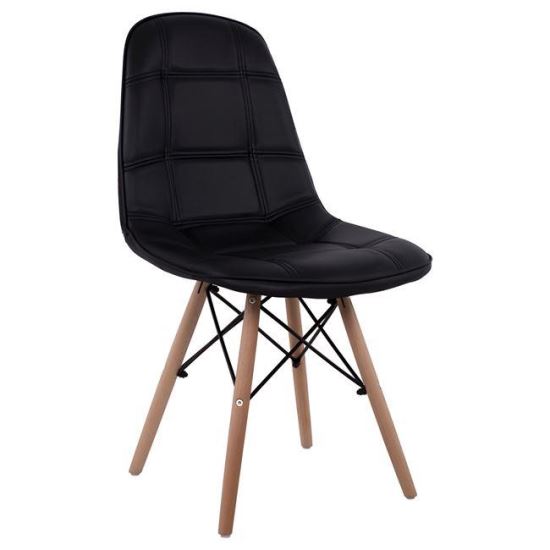 Scaun din piele cu picioare din lemn Cosy