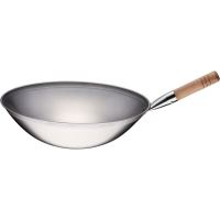 Tigaie wok Ø 400 mm, inox satinat, mâner 200 mm