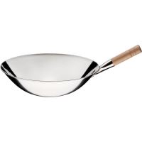 Tigaie wok Ø 400 mm, inox lucios, mâner 185 mm
